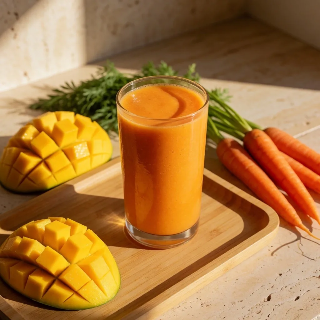 Batido de zanahoria y mango con vitaminas para la visión