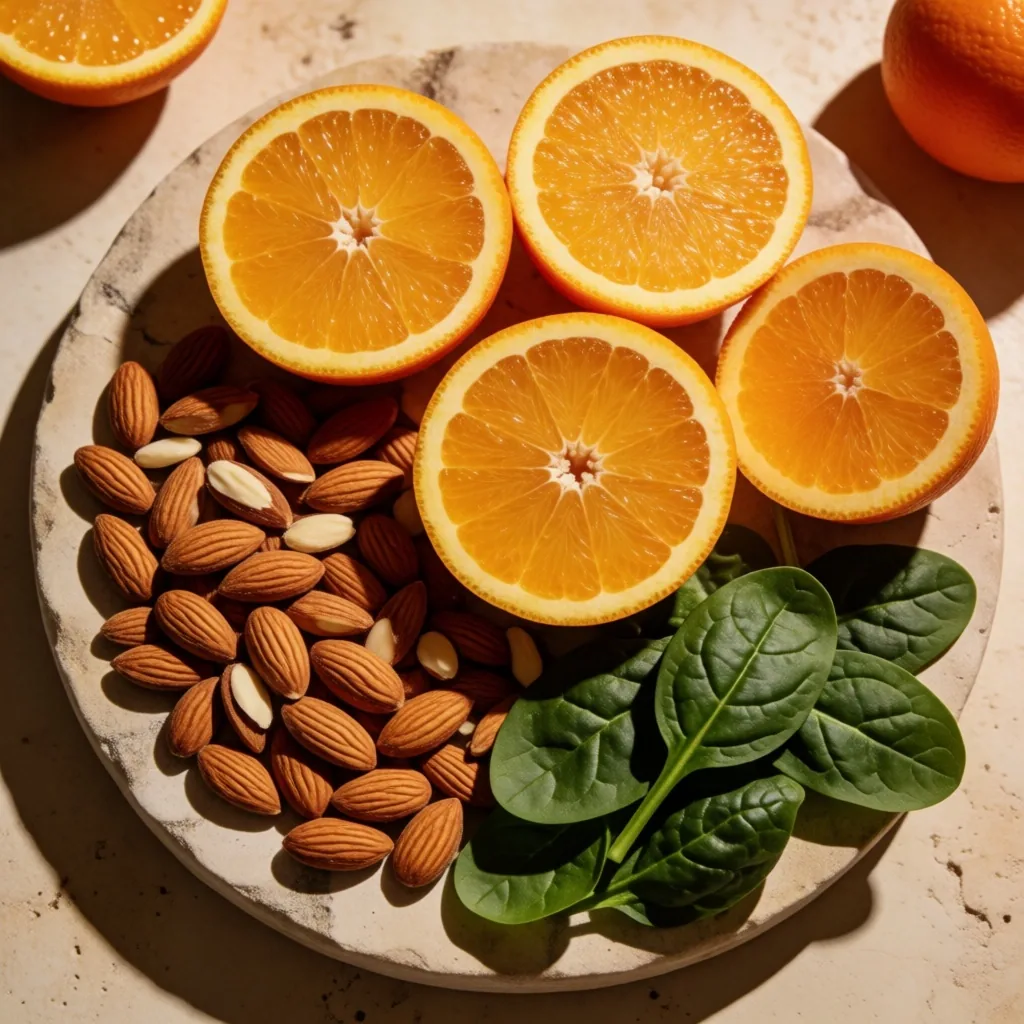 Alimentos beneficiosos para la vista sobre piedra