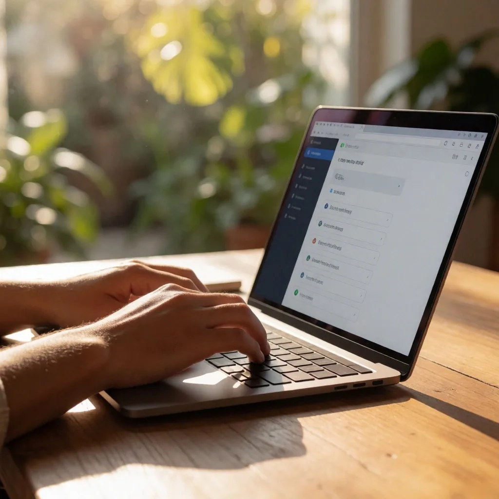Manos ajustando la configuración de privacidad del navegador